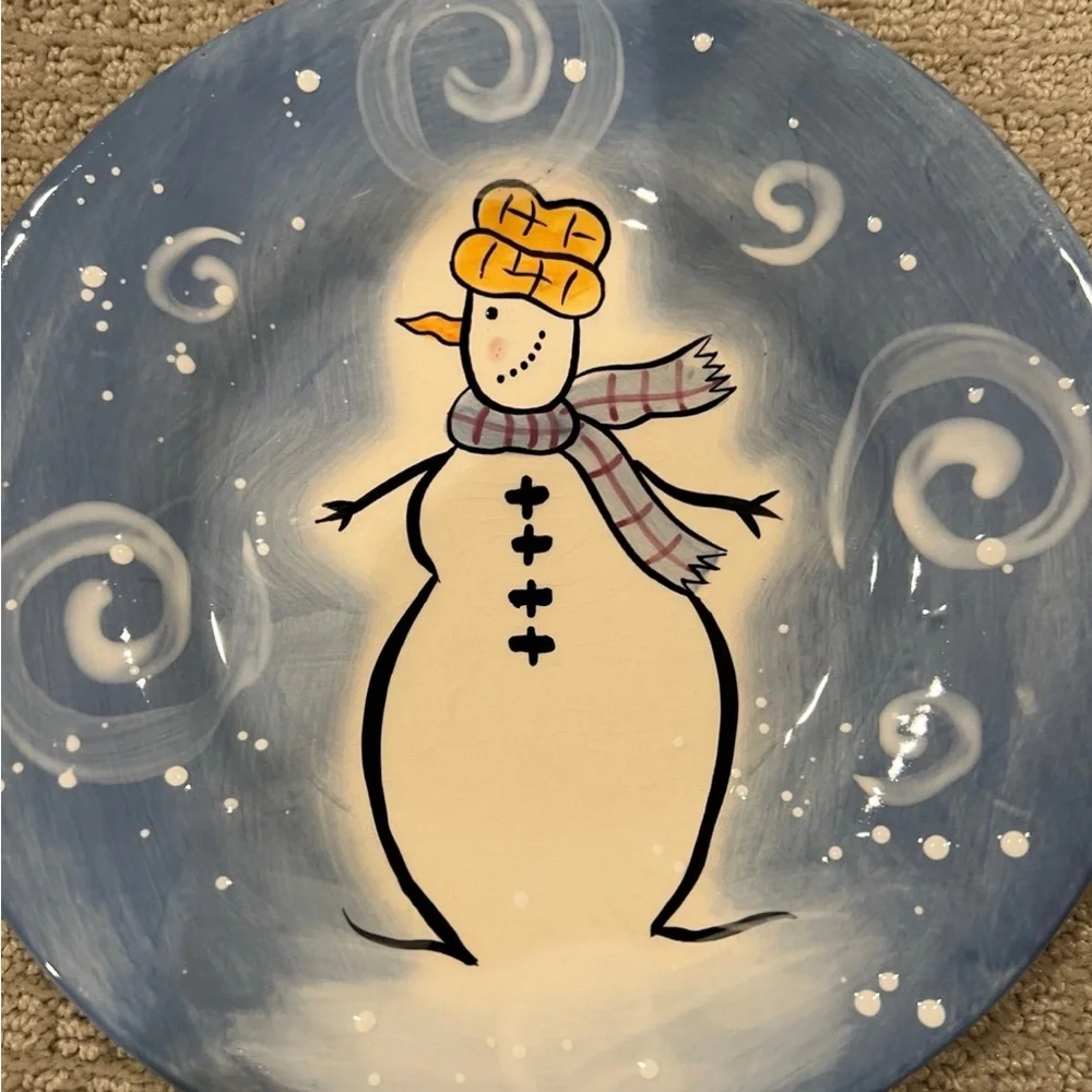 Vintage plates Christmas/Holiday Dessert appetizer Plates CHARMONY SNOWMAN